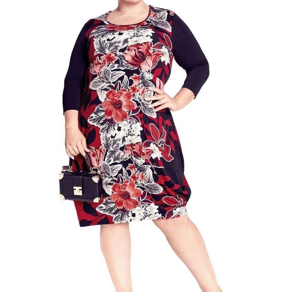 Plus Size 30-32 Avenue Studio Chelsea Placement Print Dress